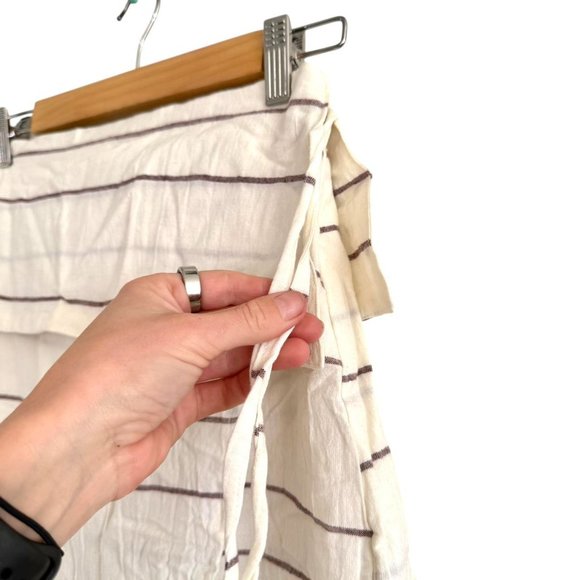 ZULU & ZEPHYR FLOWY BEACHY CREAM STRAPLESS STRIPED BOHO TOP WOMENS SIZE XS - Picture 5 of 6